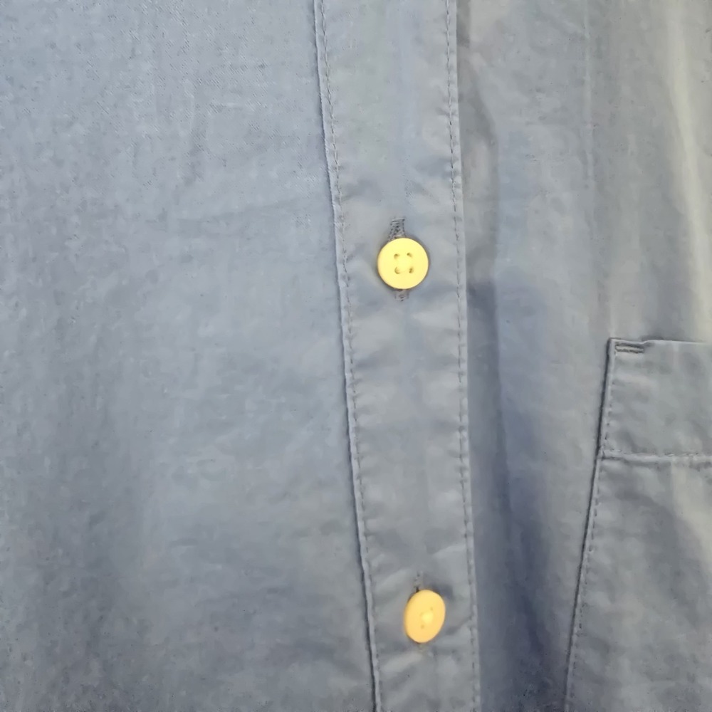 Old Navy Blue Poplin Button Down Tunic Shirt Dress Women XL 100% Cotton Pockets - Picture 3 of 11
